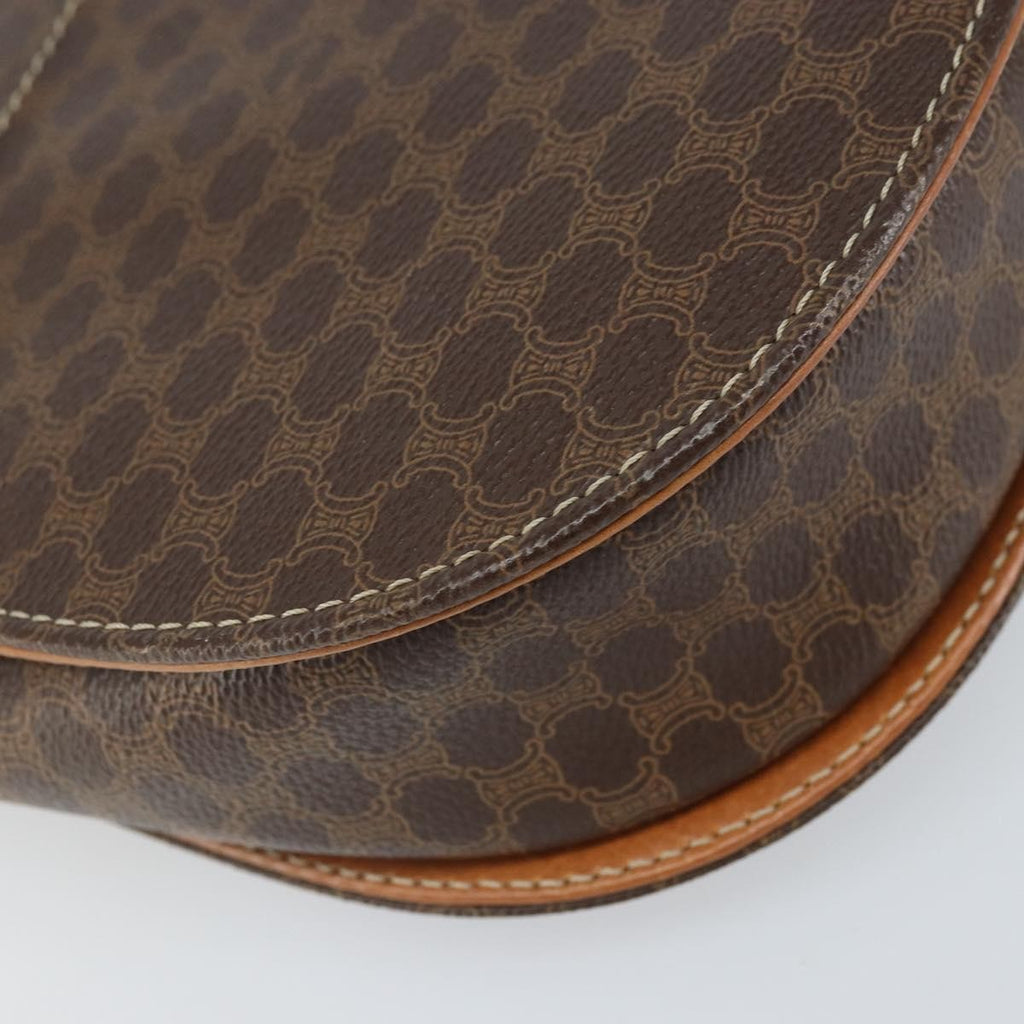 Celine Vintage Macadam Shoulder Bag Canvas And Leather Brown Canvas Shoulder Bag Bag