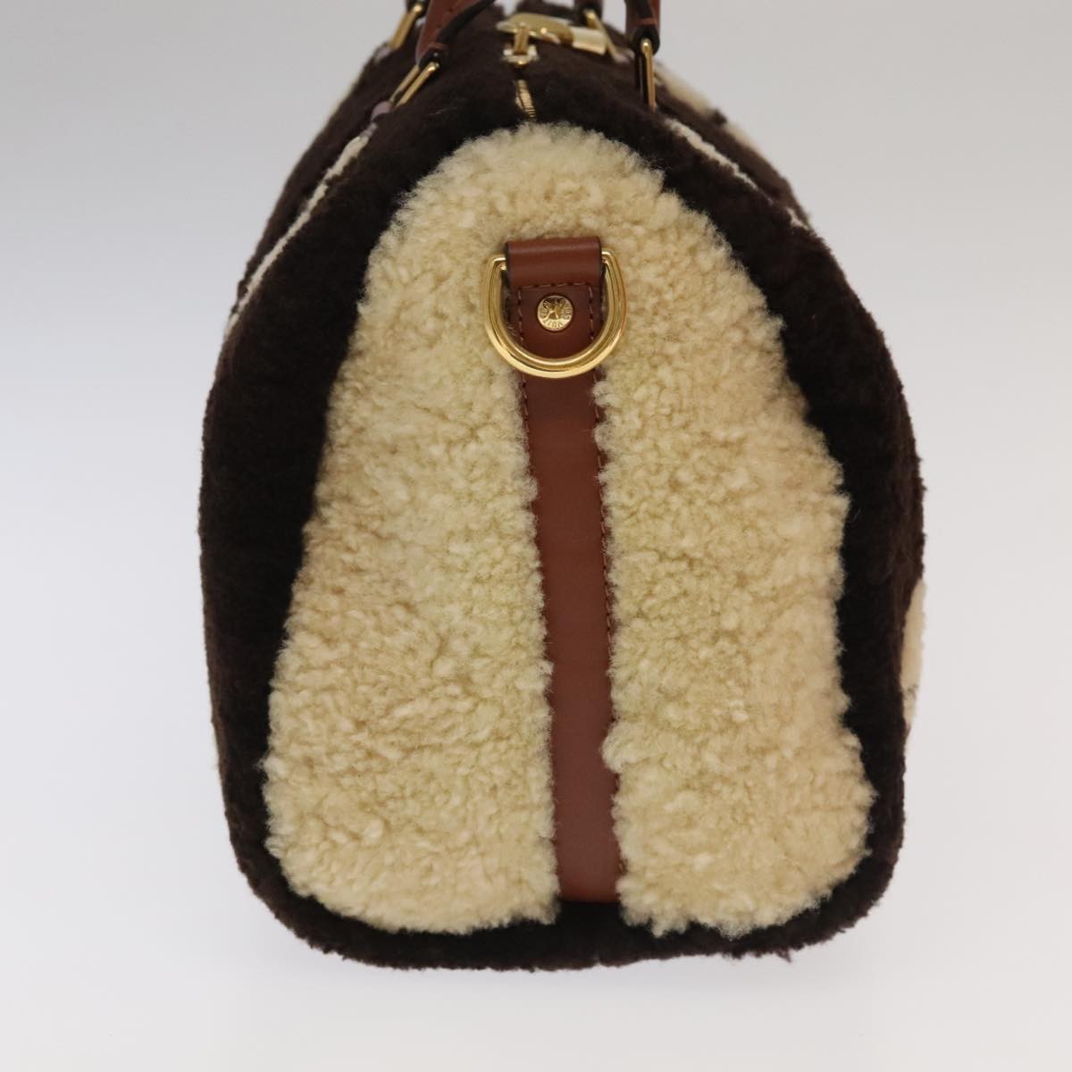 Louis Vuitton Speedy Bandouliere Bag Monogram Giant Teddy Fleece Brown Fur Shoulder Bag
