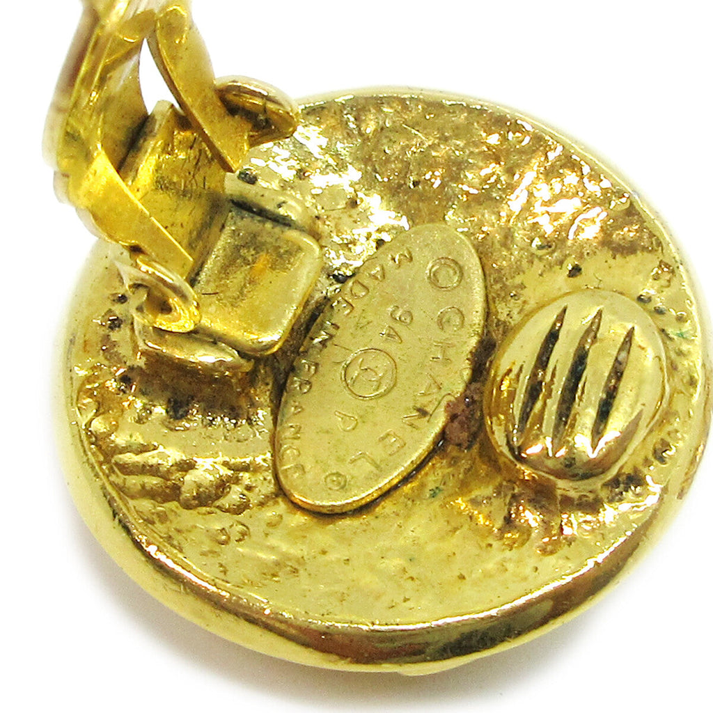 Chanel Cc Button Clip-On Earrings Metal Gold Gold_Plated Earrings Jewelry