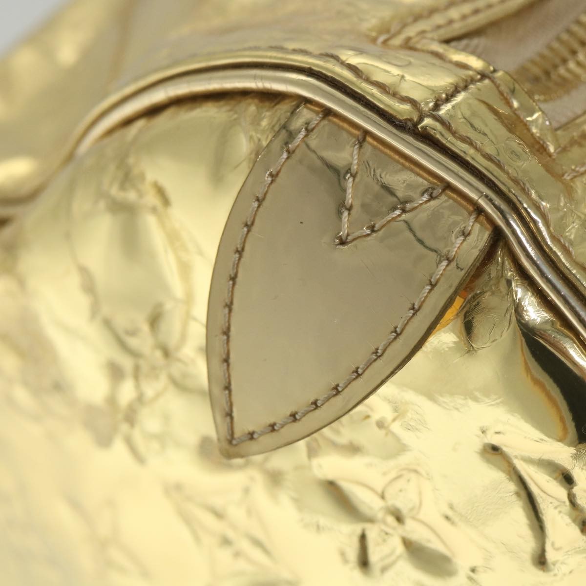 Louis Vuitton Keepall Bag Monogram Miroir Pvc Gold Patent_Leather Travel Bag
