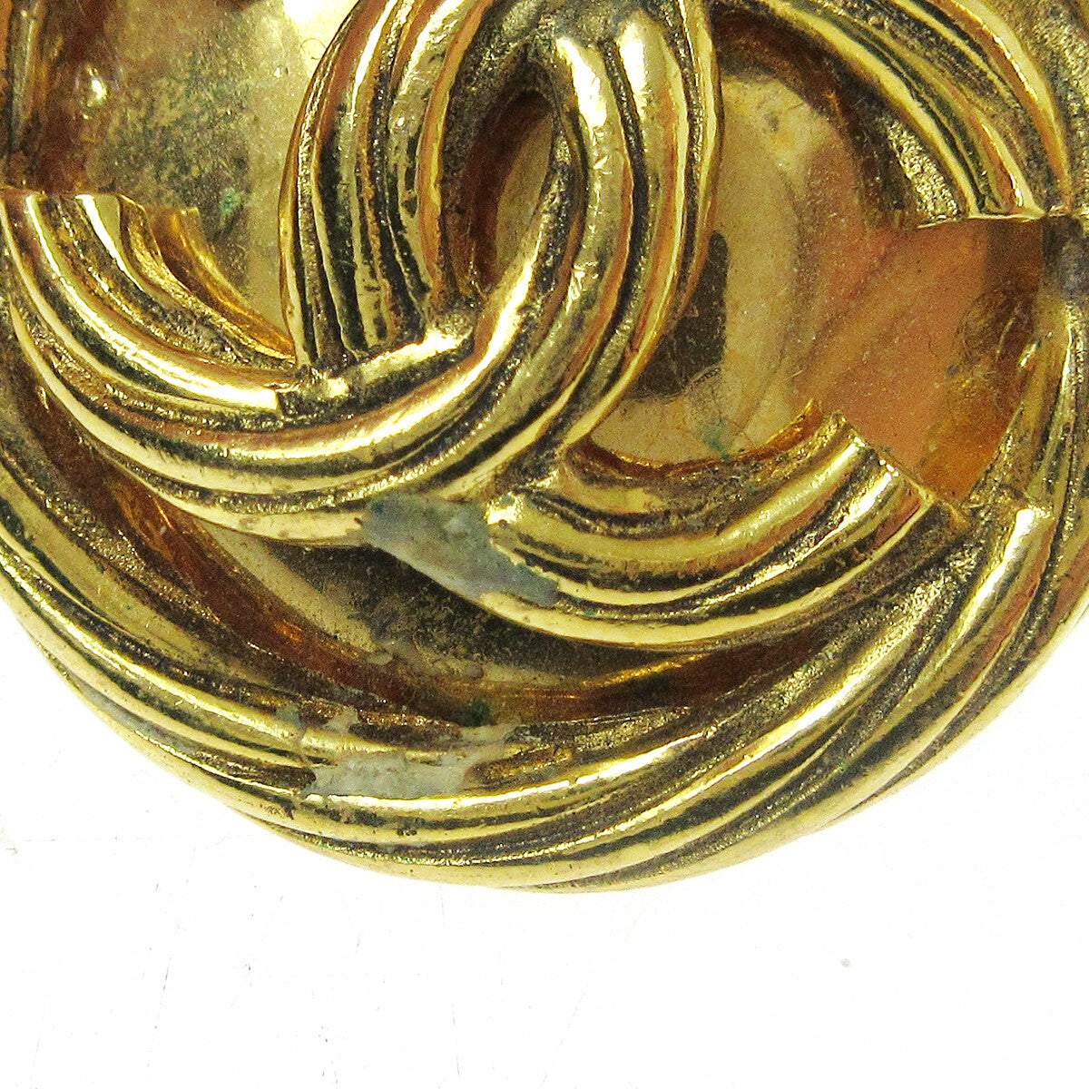 Chanel Cc Button Clip-On Earrings Metal Gold Gold_Plated Earrings Jewelry
