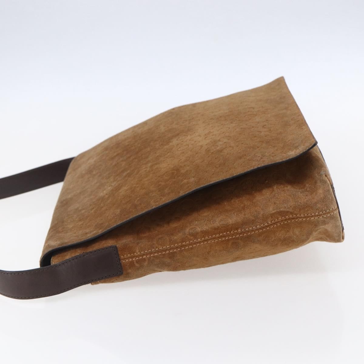Celine C Macadam Shoulder Bag Suede Beige Suede Shoulder Bag Bag