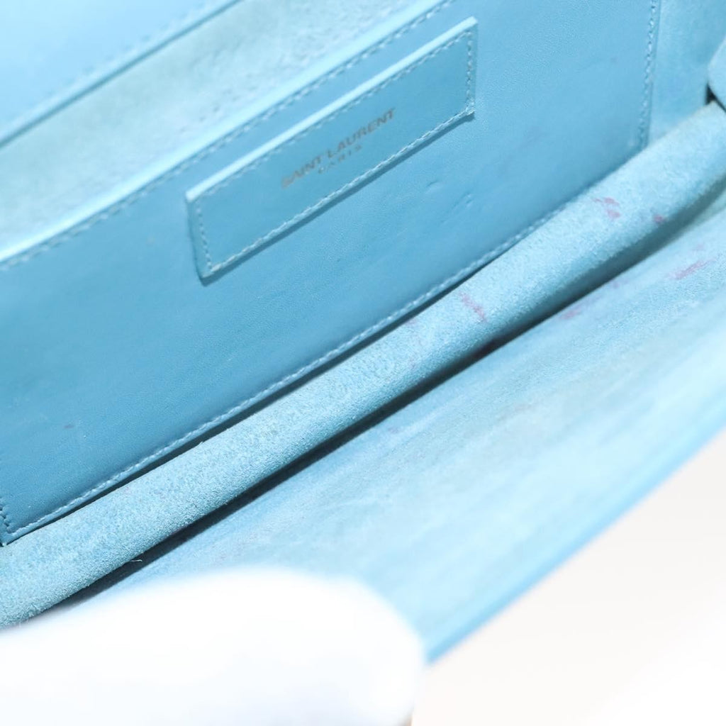 Saint Laurent Betty Bag Leather Blue Leather Shoulder Bag Bag (Pre-Owned)