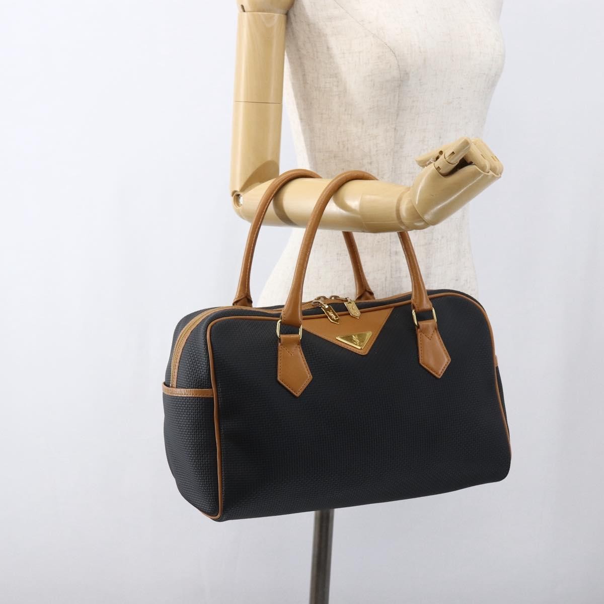 Saint Laurent Vintage Handbag Canvas Black Canvas Handbag (Pre-Owned)