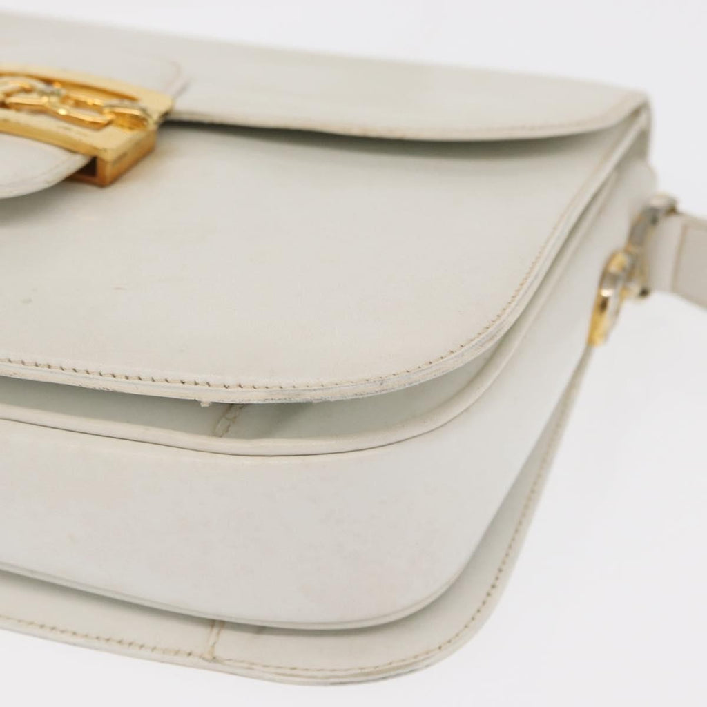 Celine Vintage Shoulder Bag Leather White Leather Shoulder Bag Bag