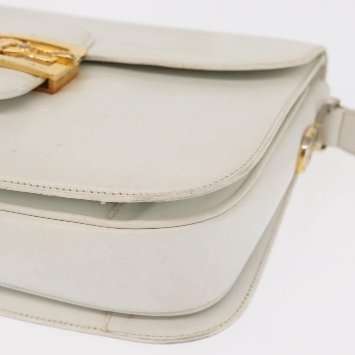 Celine Vintage Shoulder Bag Leather White Leather Shoulder Bag Bag