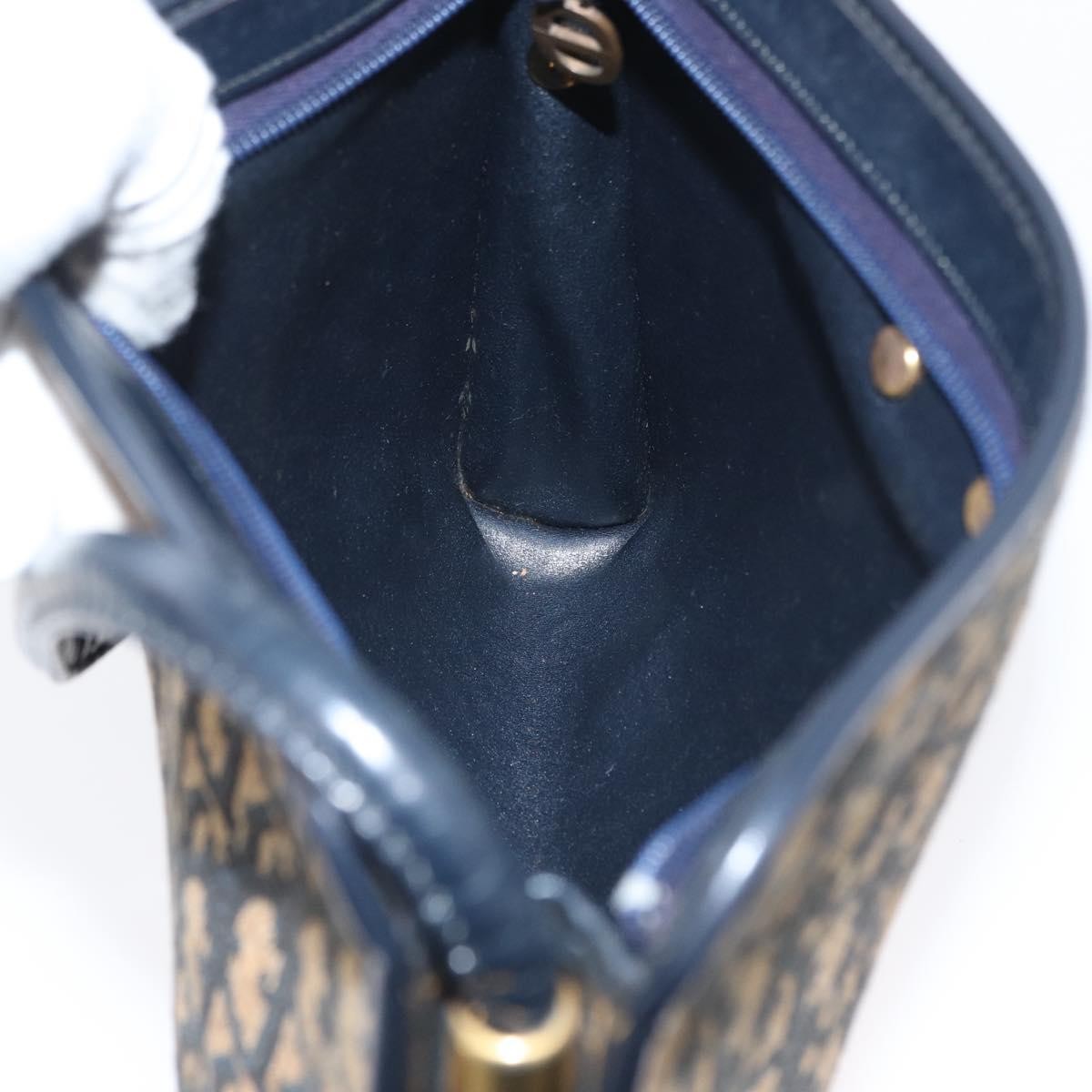 Christian Dior Vintage Trotter Shoulder Bag Canvas Navy Canvas Shoulder Bag Bag (Pre-Owned)