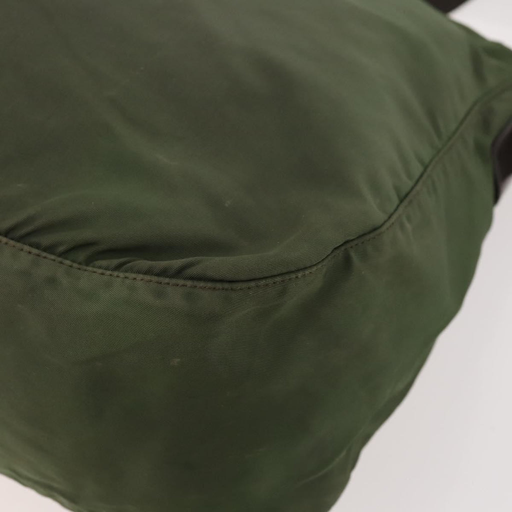 Prada Zip Top Messenger Bag Tessuto Khaki Nylon Shoulder Bag Bag