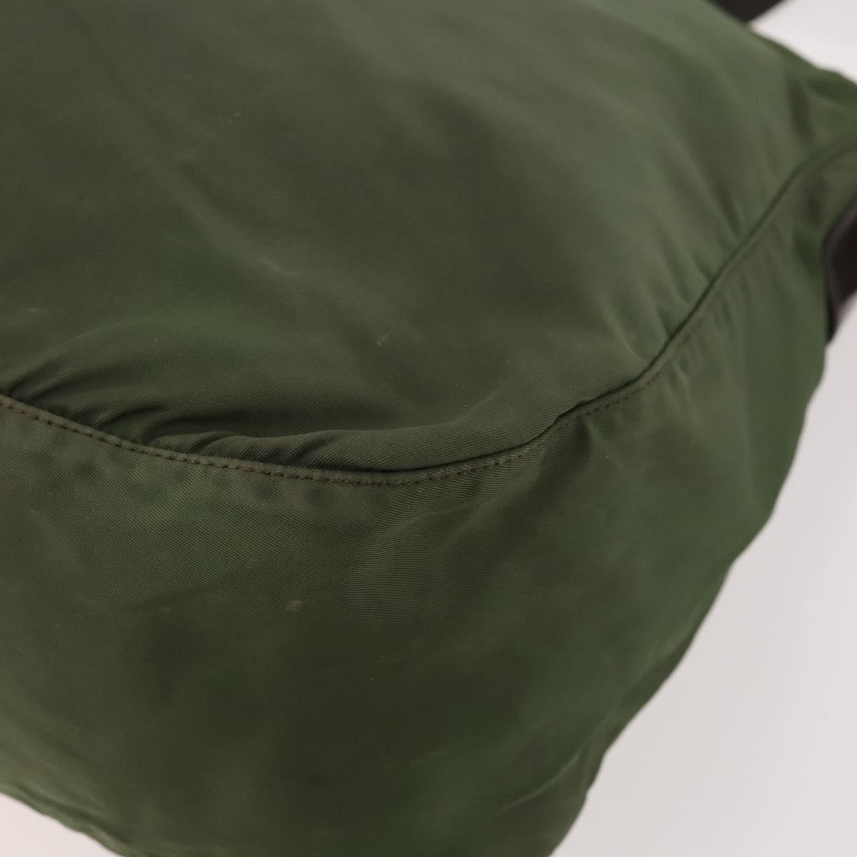 Prada Zip Top Messenger Bag Tessuto Khaki Nylon Shoulder Bag Bag