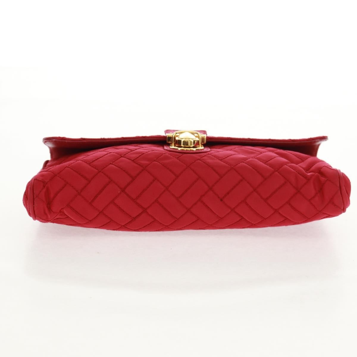 Prada Pushlock Chain Flap Bag Quilted Tessuto Red Nylon Shoulder Bag Bag