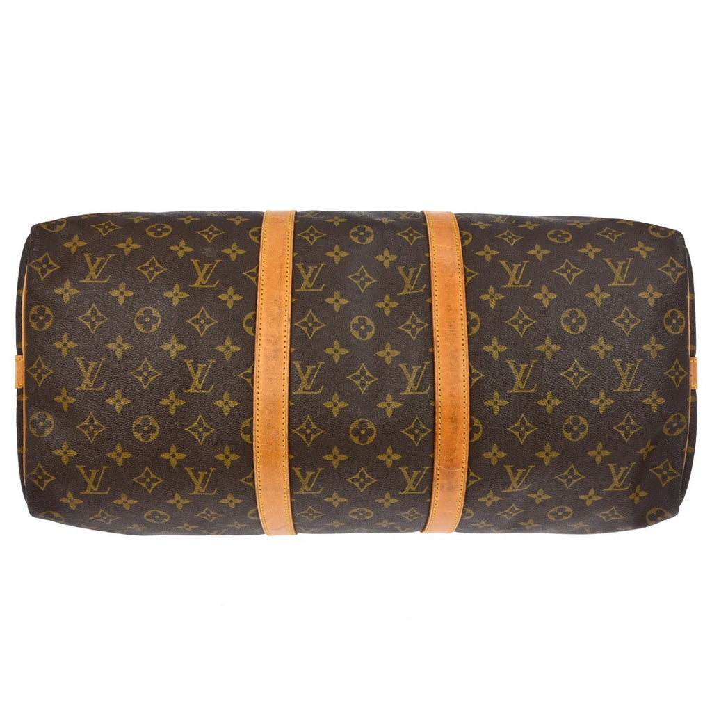Louis Vuitton Keepall Bandouliere Bag Monogram Canvas Brown Canvas Travel Bag