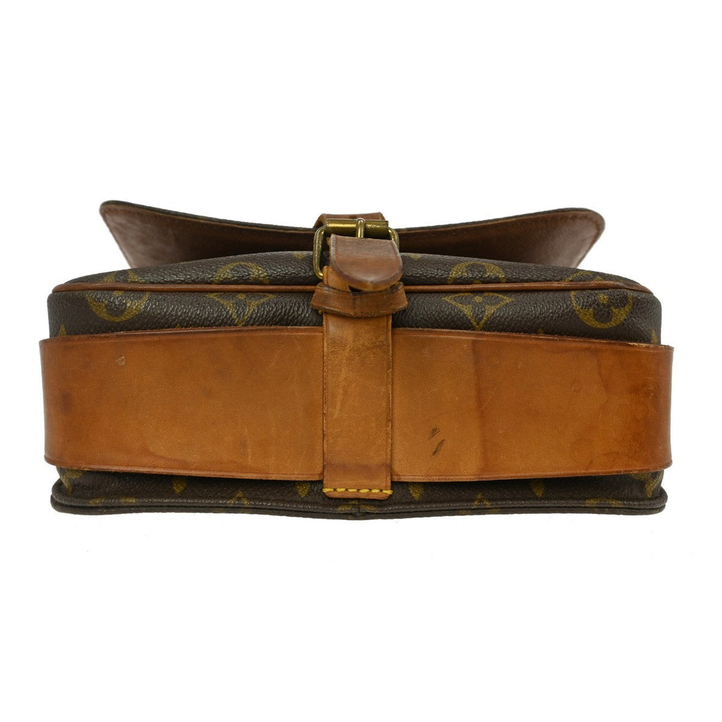 Louis Vuitton Cartouchiere Handbag Monogram Canvas Brown Canvas Shoulder Bag