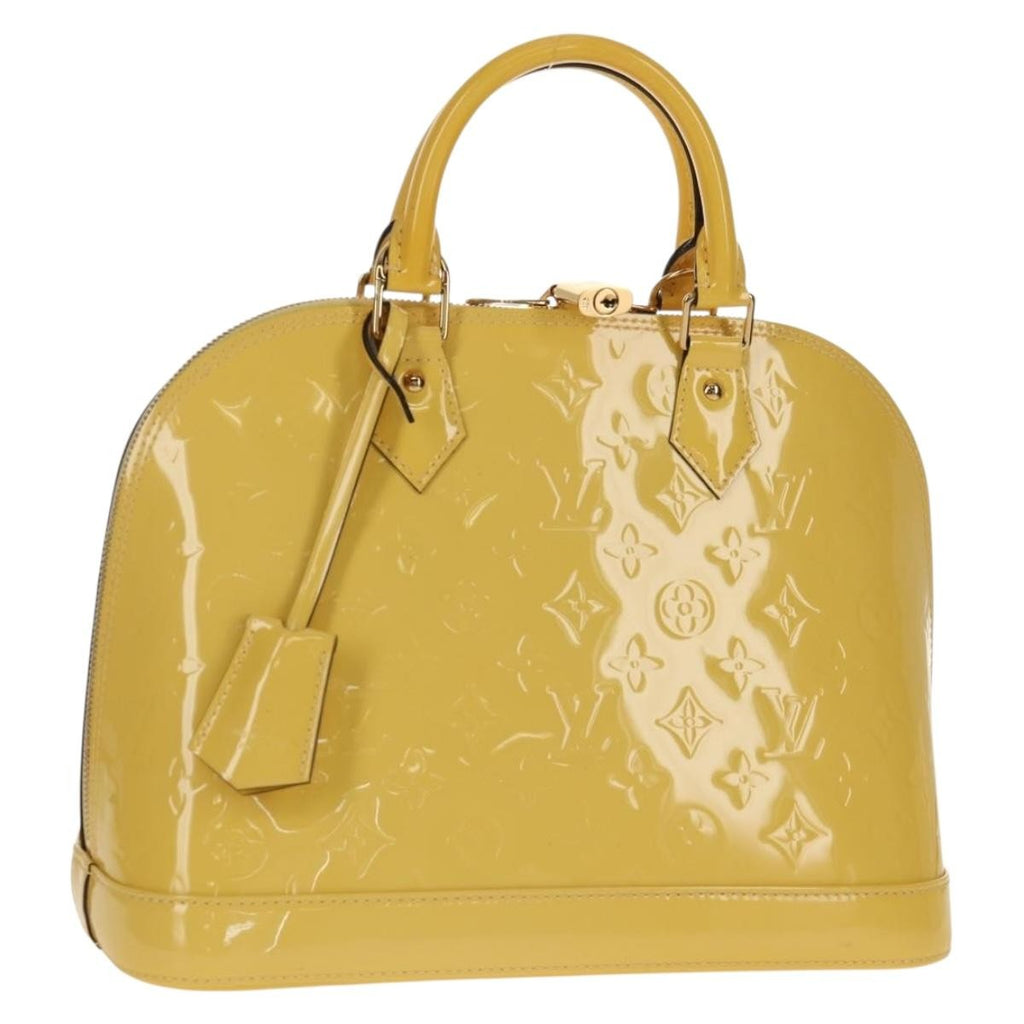 Louis Vuitton Alma Handbag Monogram Vernis Yellow Patent_Leather Handbag