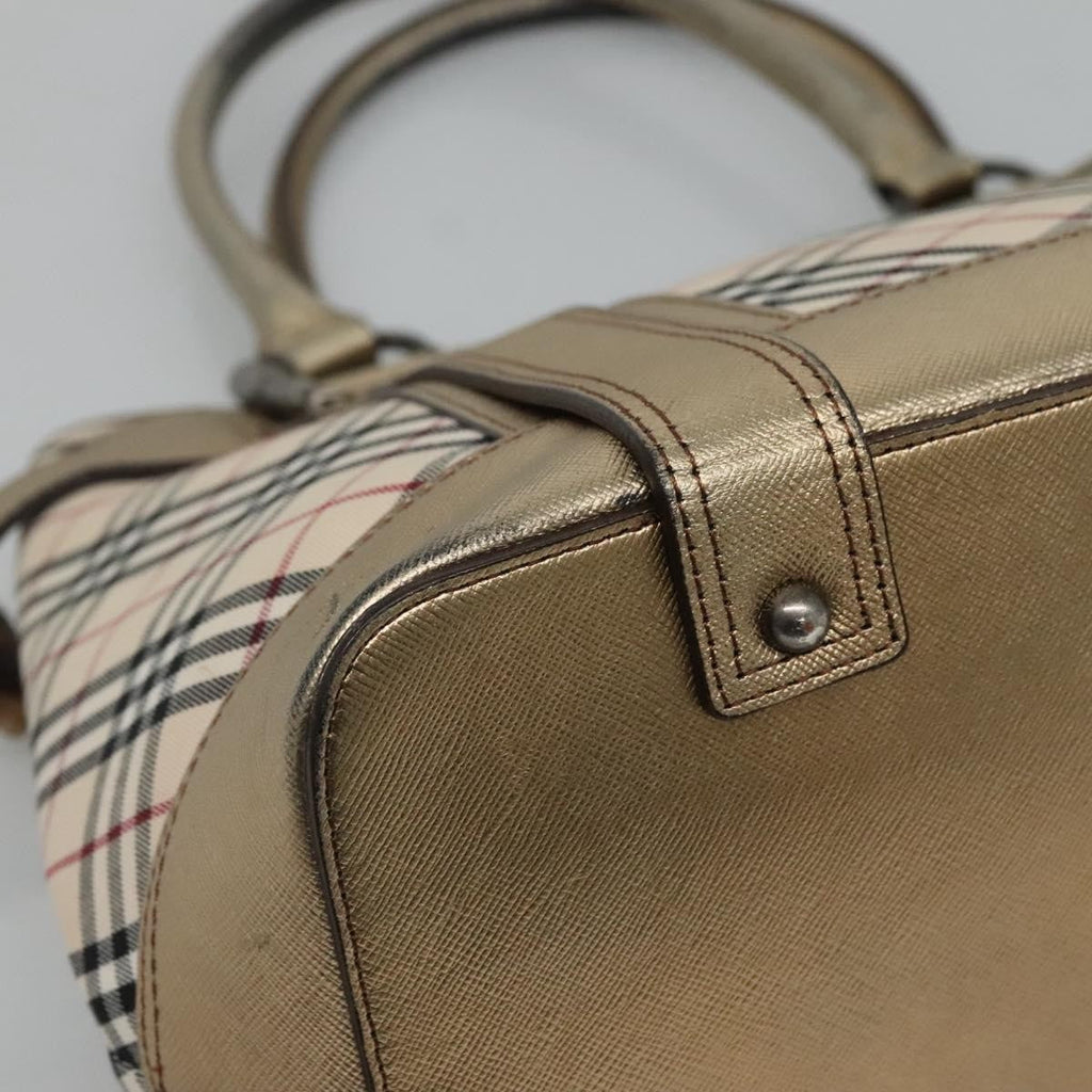 Burberry Nova Check Tote Canvas And Leather Beige Canvas Tote Bag