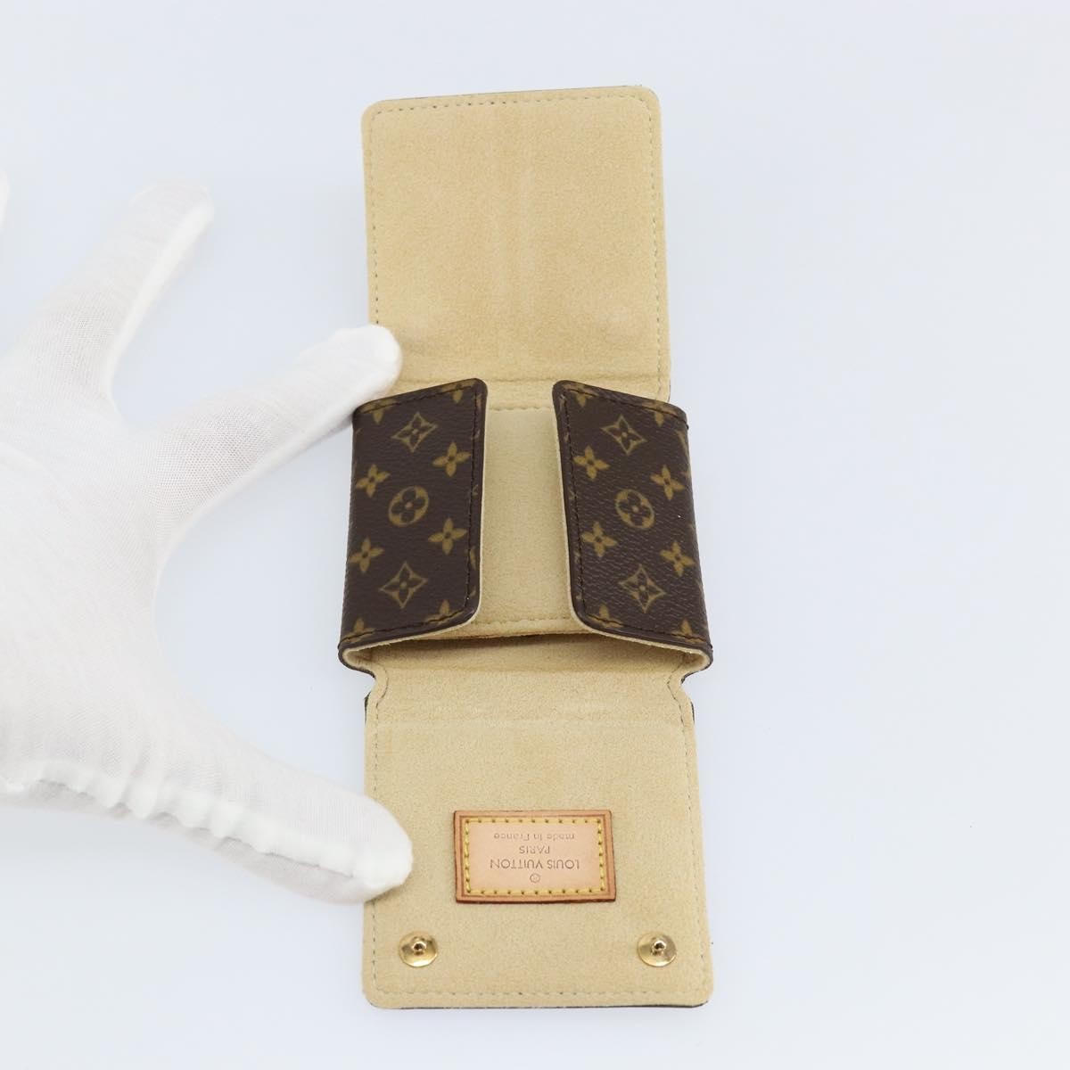 Louis Vuitton Case Jewelry Box Canvas Brown Canvas Wallets Accessory