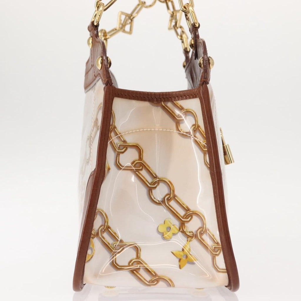 Louis Vuitton Charms Cabas Pvc Over Printed Silk Brown Canvas Handbag