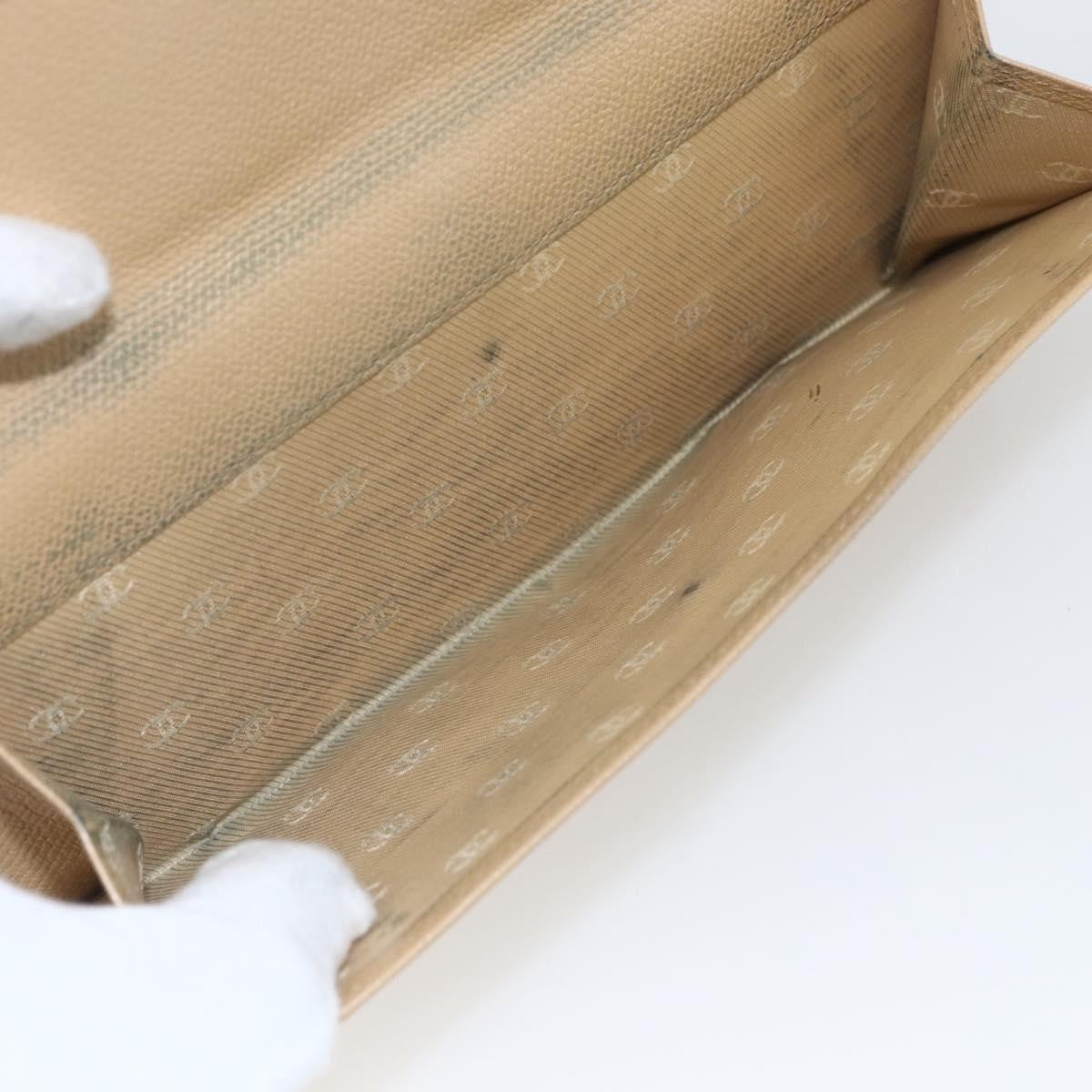 Chanel Coco Bouton Wallet Leather Beige Leather Wallets Accessory