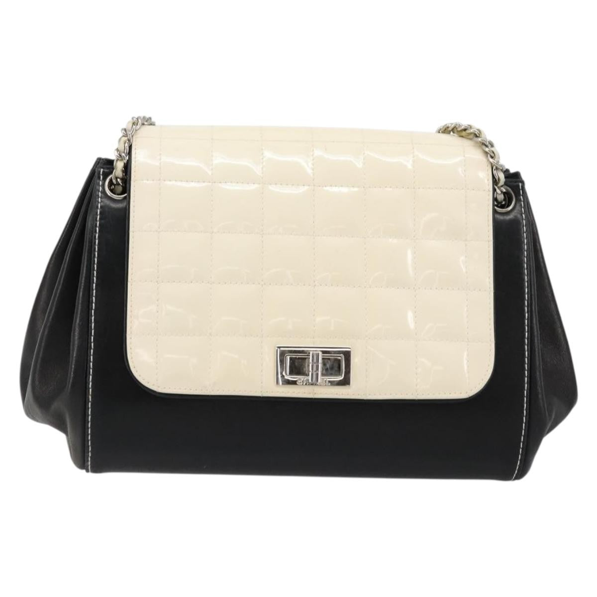 Chanel Chocolate Bar Accordion Reissue Flap Bag Quilted Lambskin Black Leather Handbag