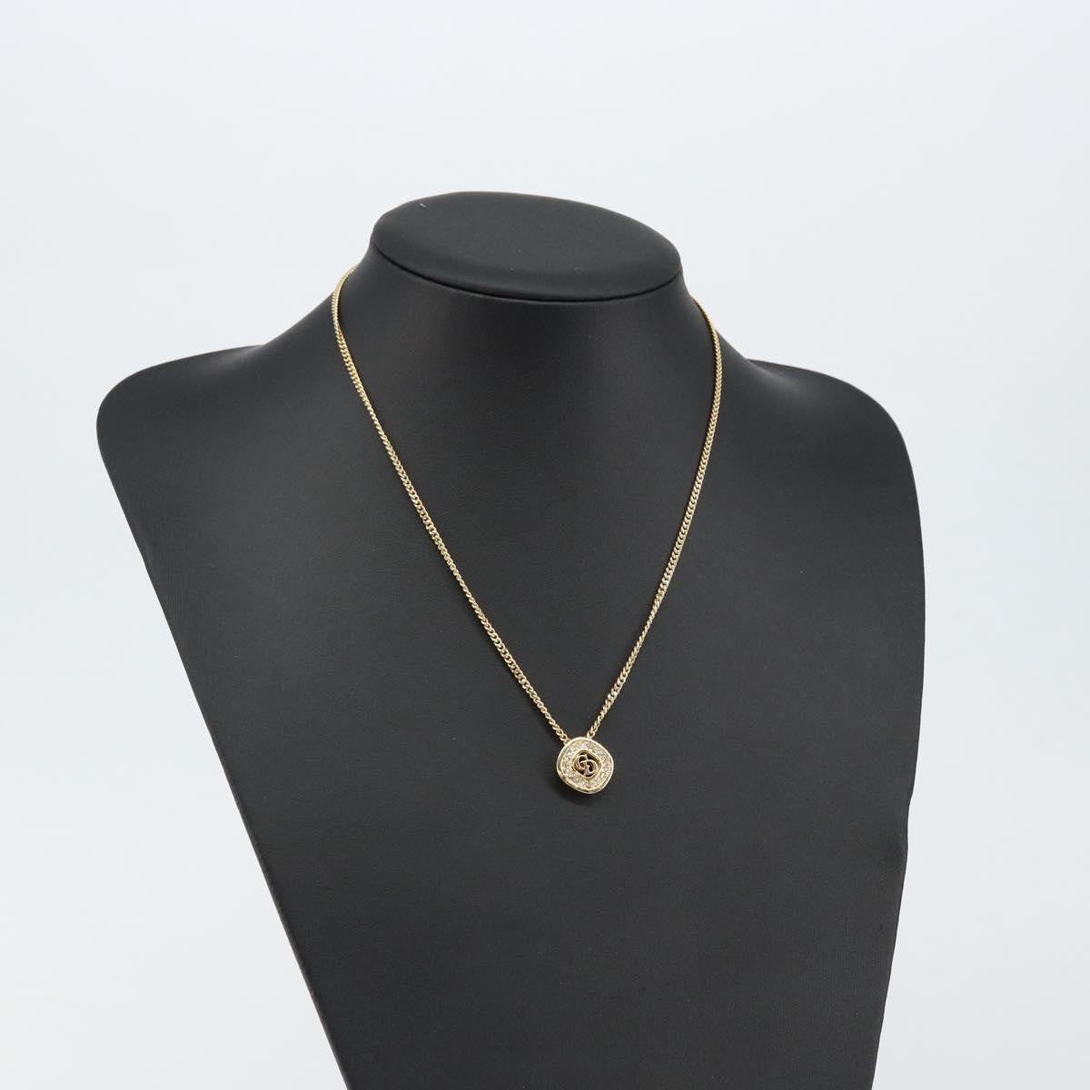 Christian Dior Cd Pendant Necklace Metal And Crystals Gold Metal Jewelry (Pre-Owned)