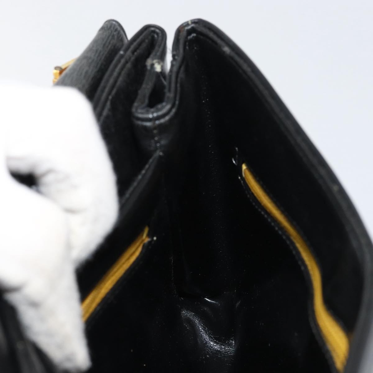 Christian Dior Vintage Chain Flap Shoulder Bag Leather Black Leather Shoulder Bag Bag (Pre-Owned)