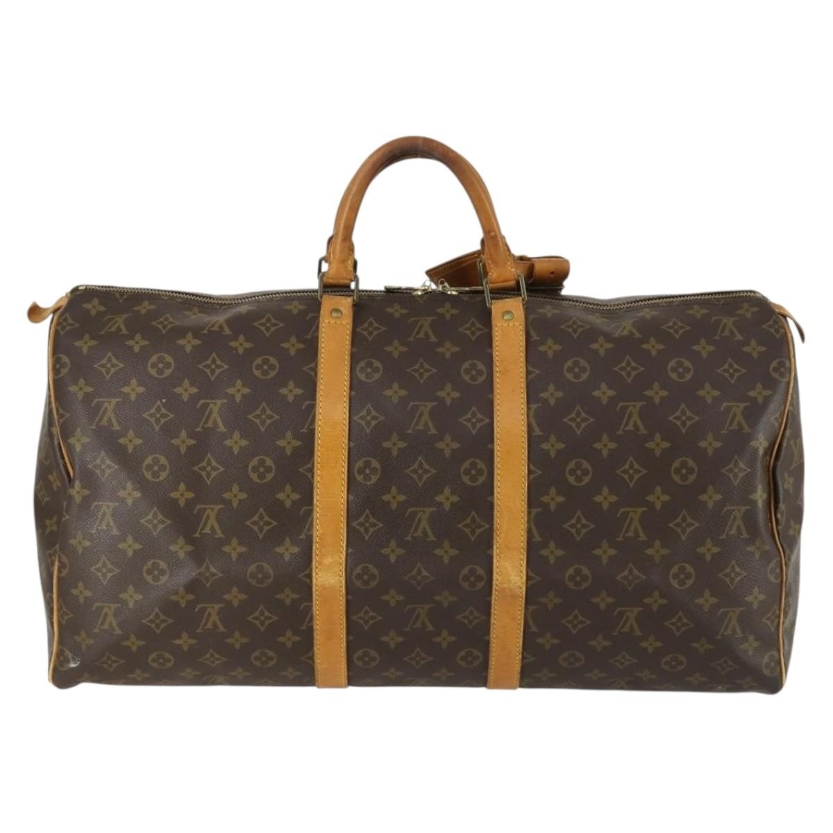 Louis Vuitton Keepall Bag Monogram Canvas Brown Canvas Travel Bag