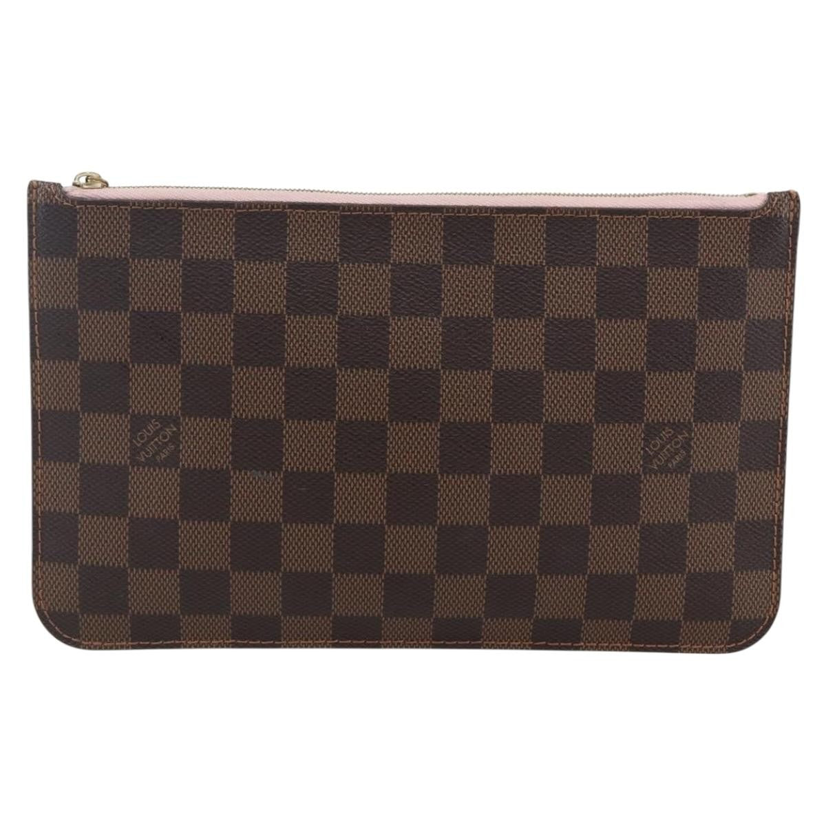 Louis Vuitton Neverfull Pochette Damier Brown Canvas Clutche & Pouche Bag
