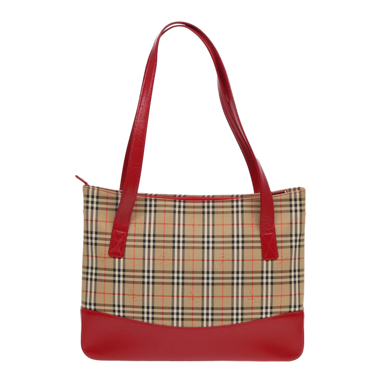 Burberry Nova Check Tote Canvas And Leather Beige Canvas Tote Bag
