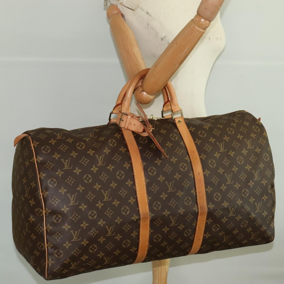 Louis Vuitton Keepall Bag Monogram Canvas Brown Canvas Travel Bag