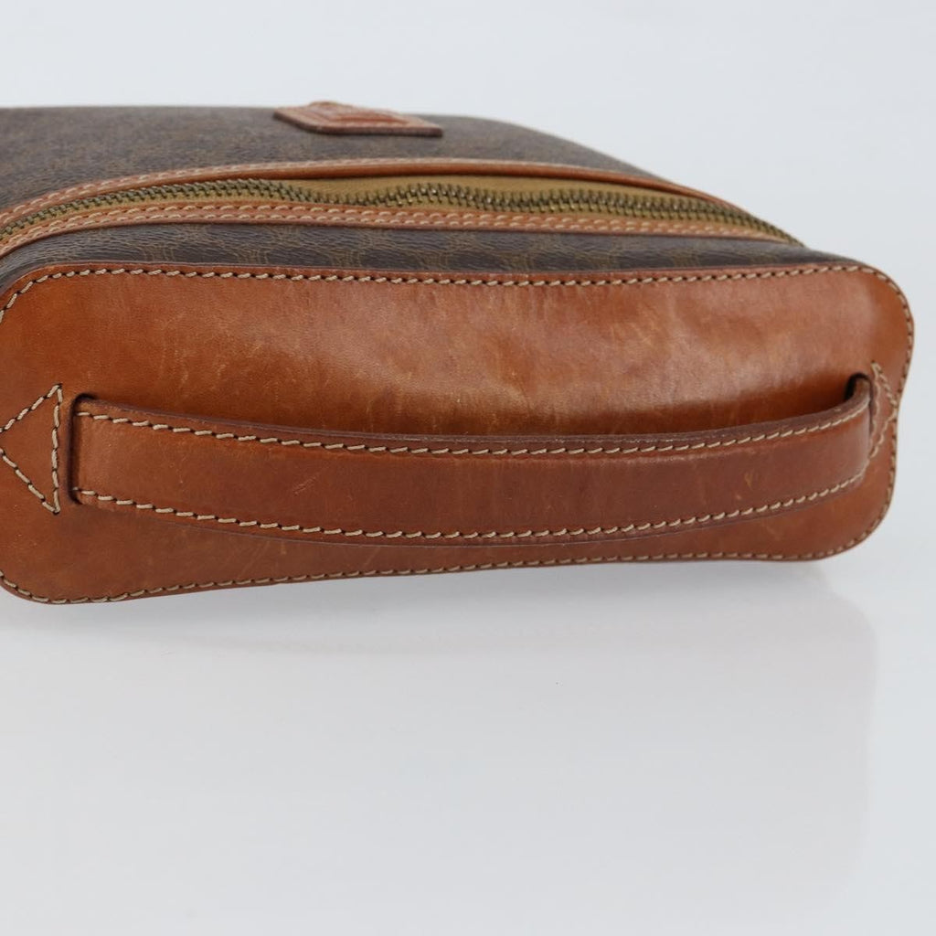 Celine Macadam Vanity Bag Canvas Brown Canvas Clutche & Pouche Bag