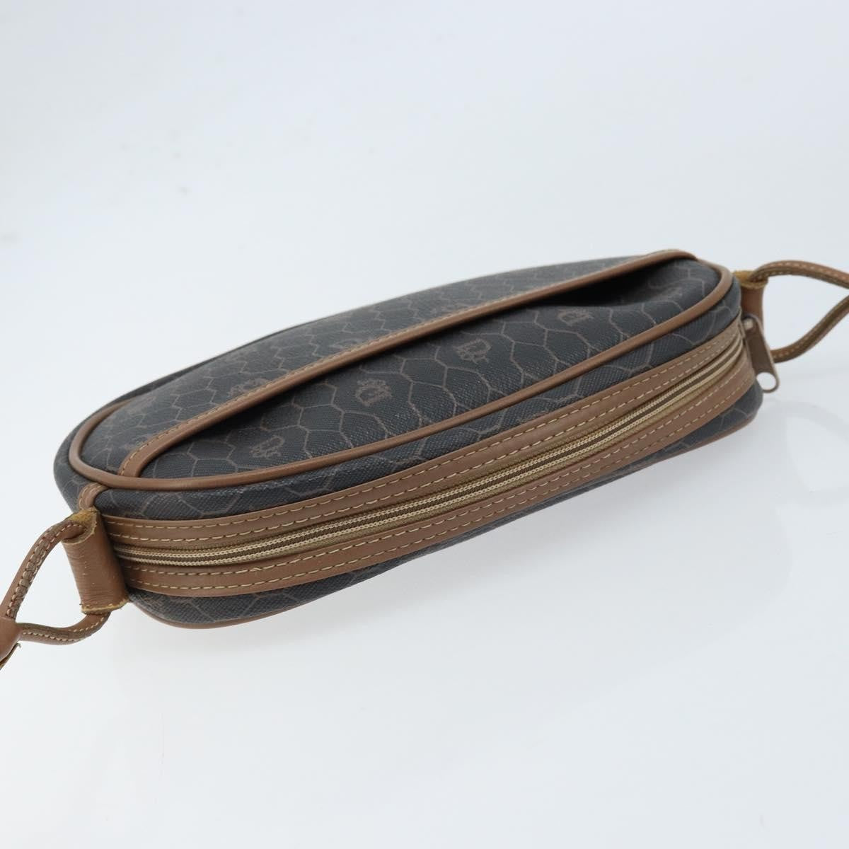Christian Dior Vintage Honeycomb Shoulder Bag Canvas And Leather Black Canvas Shoulder Bag Bag (Pre-Owned)