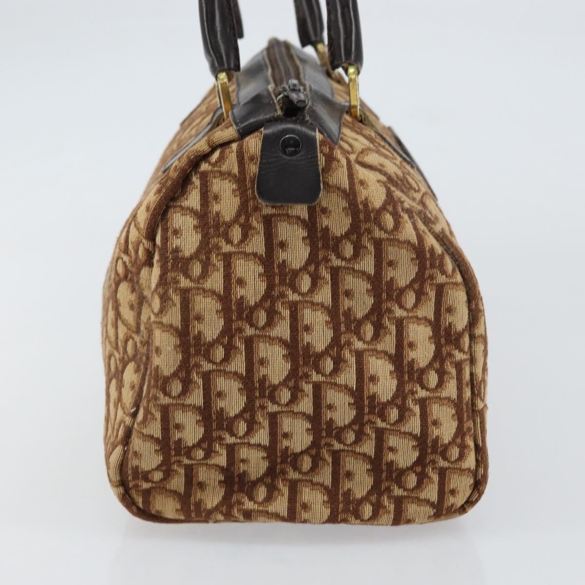 Christian Dior Vintage Cd Trotter Handbag Canvas Brown Canvas Handbag (Pre-Owned)