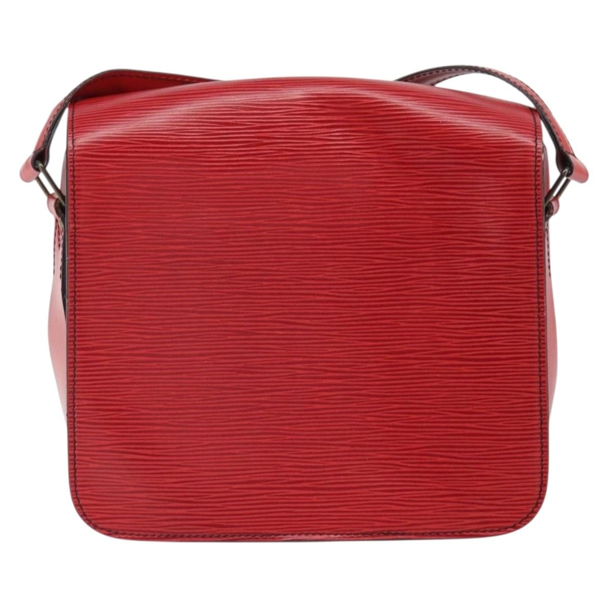 Louis Vuitton Cartouchiere Handbag Epi Leather Red Leather Shoulder Bag