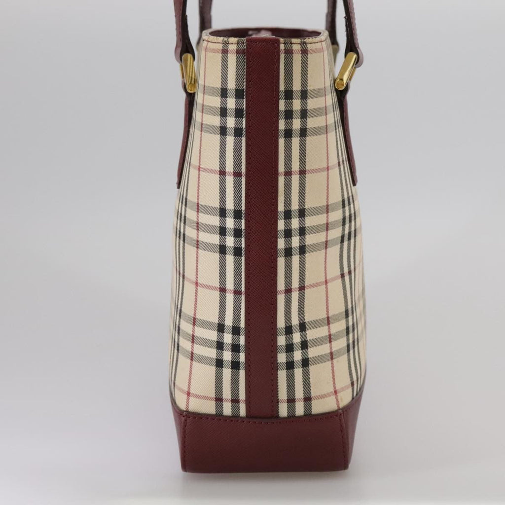 Burberry Nova Check Tote Canvas And Leather Beige Canvas Tote Bag