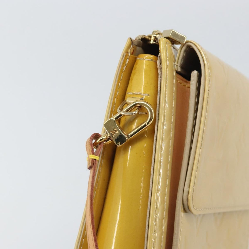 Louis Vuitton Mott Handbag Monogram Vernis Beige Patent_Leather Clutche & Pouche Bag