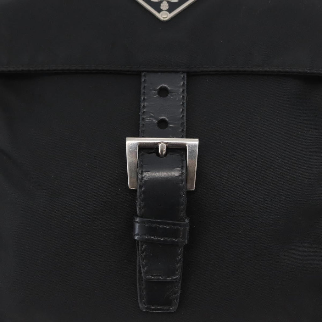 Prada Buckle Messenger Bag Tessuto Black Nylon Shoulder Bag Bag