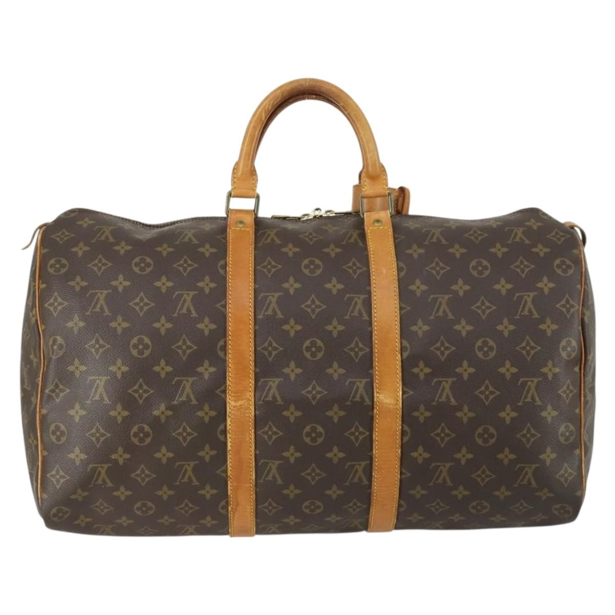 Louis Vuitton Keepall Bag Monogram Canvas Brown Canvas Travel Bag