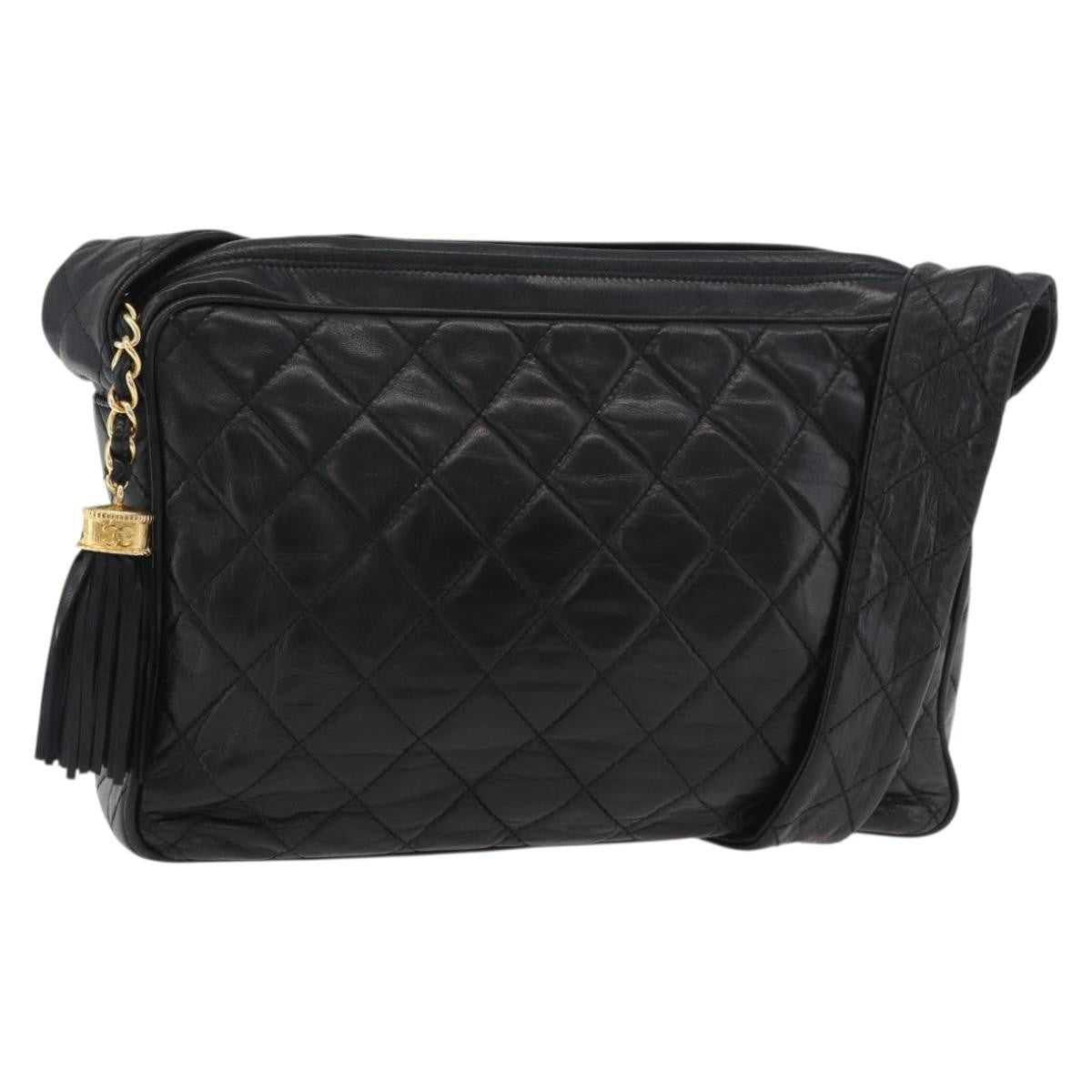 Chanel Vintage Diamond Cc Camera Shoulder Bag Quilted Caviar Black Leather Shoulder Bag Bag