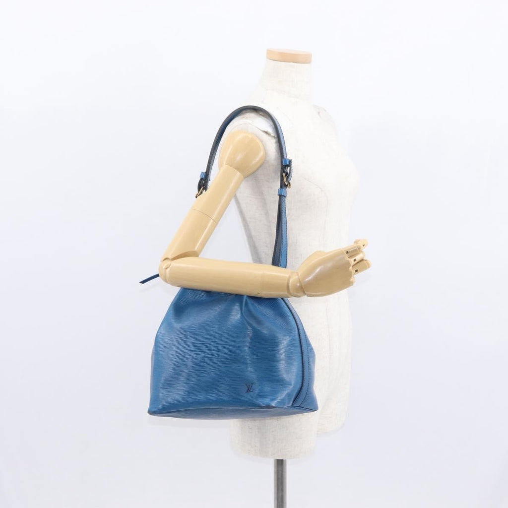 Louis Vuitton Petit Noe Handbag Epi Leather Blue Leather Shoulder Bag