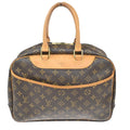Louis Vuitton Deauville Handbag Monogram Canvas Brown Canvas Handbag