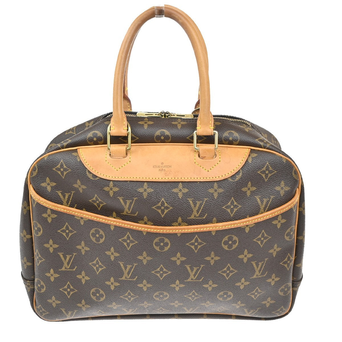 Louis Vuitton Deauville Handbag Monogram Canvas Brown Canvas Handbag