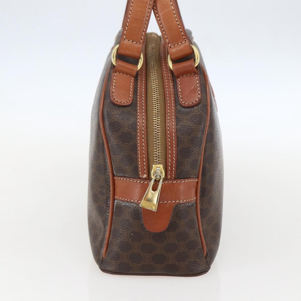 Celine Vintage Macadam Handbag Canvas And Leather Brown Canvas Handbag
