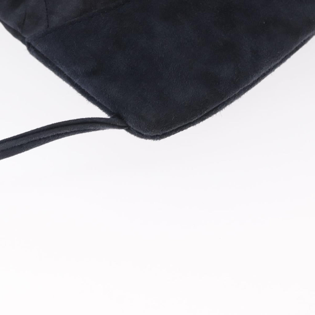 Chanel Vintage Drawstring Backpack Quilted Satin With Suede Navy Satin Backpack Bag