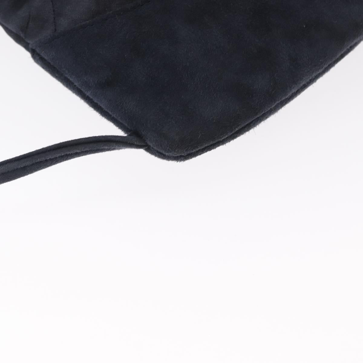 Chanel Vintage Drawstring Backpack Quilted Satin With Suede Navy Satin Backpack Bag
