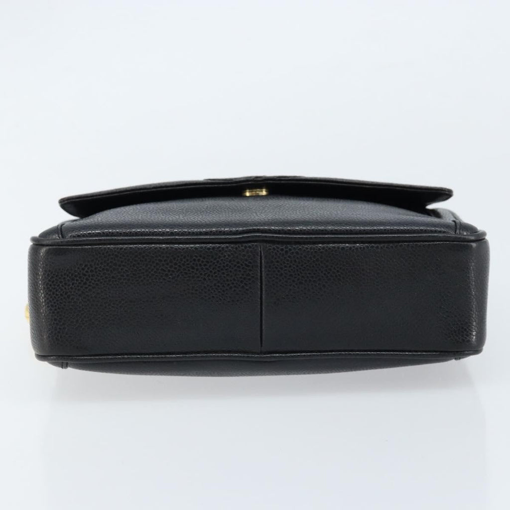 Chanel Vintage Front Pocket Cc Camera Bag Caviar Black Leather Shoulder Bag Bag