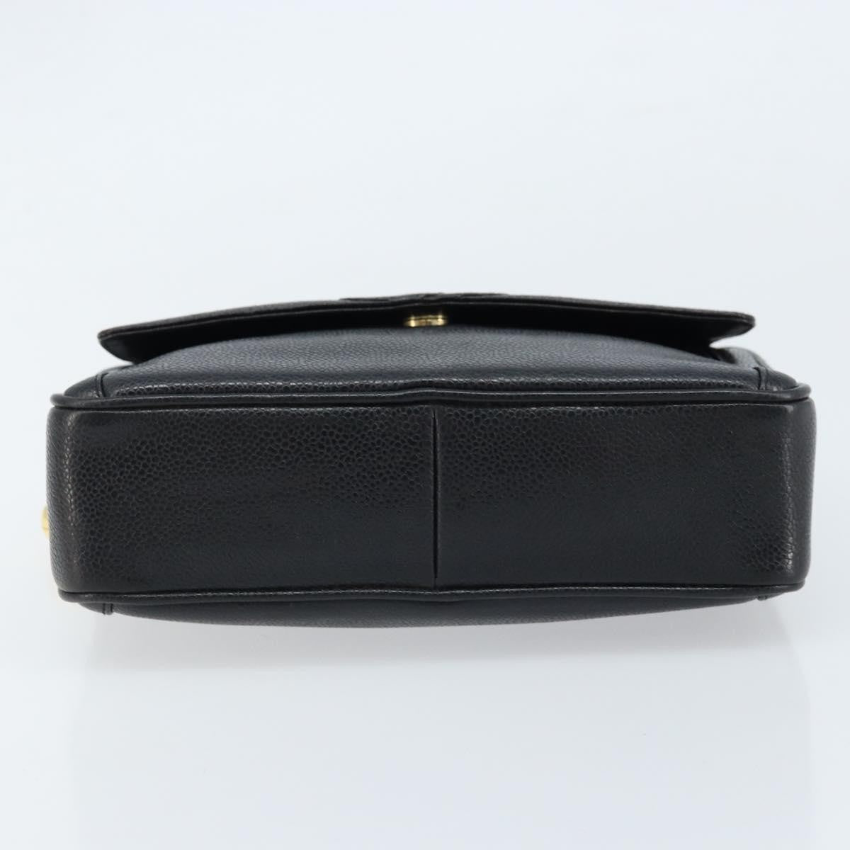 Chanel Vintage Front Pocket Cc Camera Bag Caviar Black Leather Shoulder Bag Bag