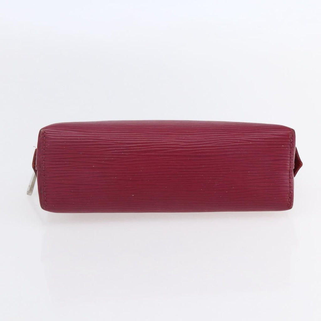 Louis Vuitton Cosmetic Pouch Epi Leather Burgundy Leather Clutche & Pouche Bag