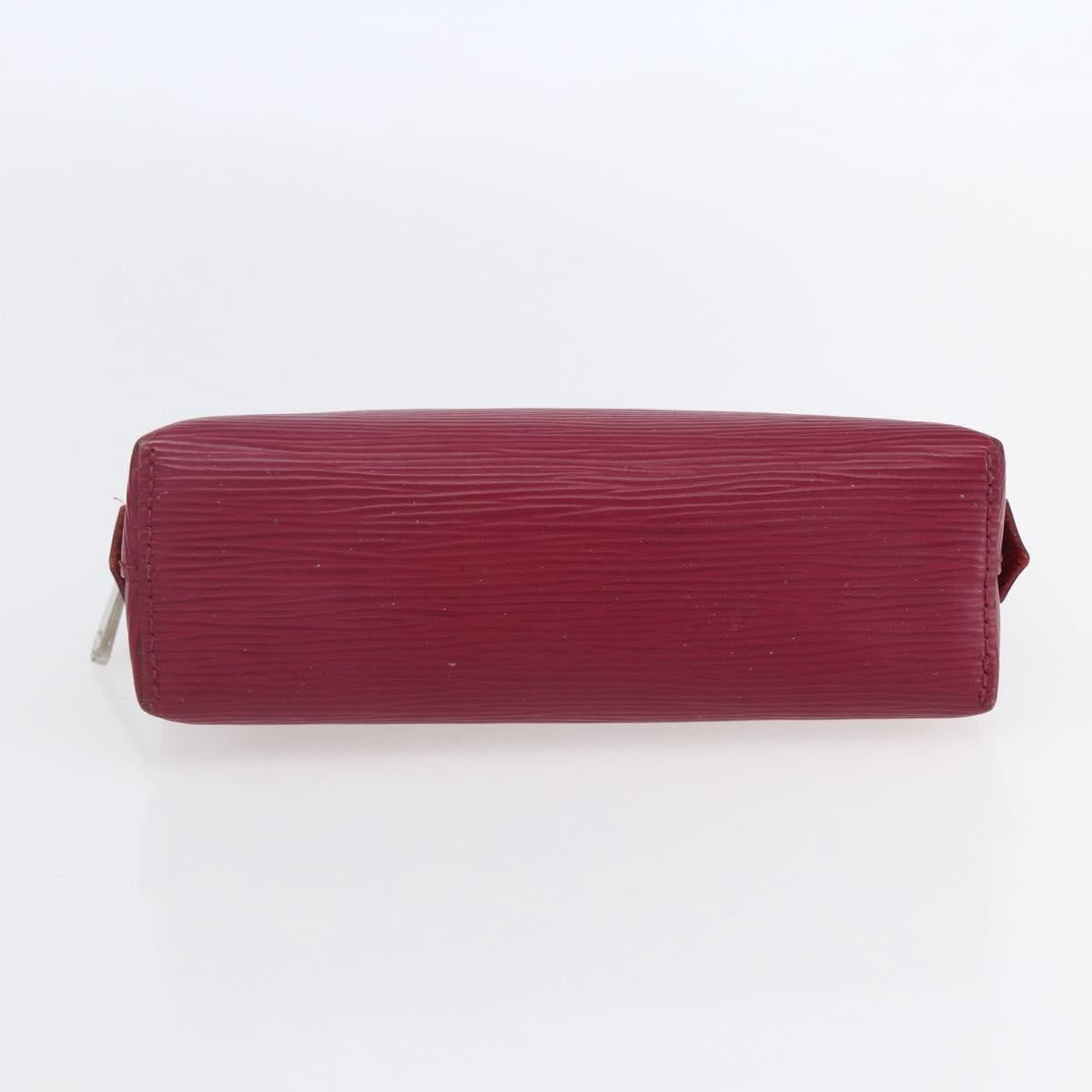 Louis Vuitton Cosmetic Pouch Epi Leather Burgundy Leather Clutche & Pouche Bag
