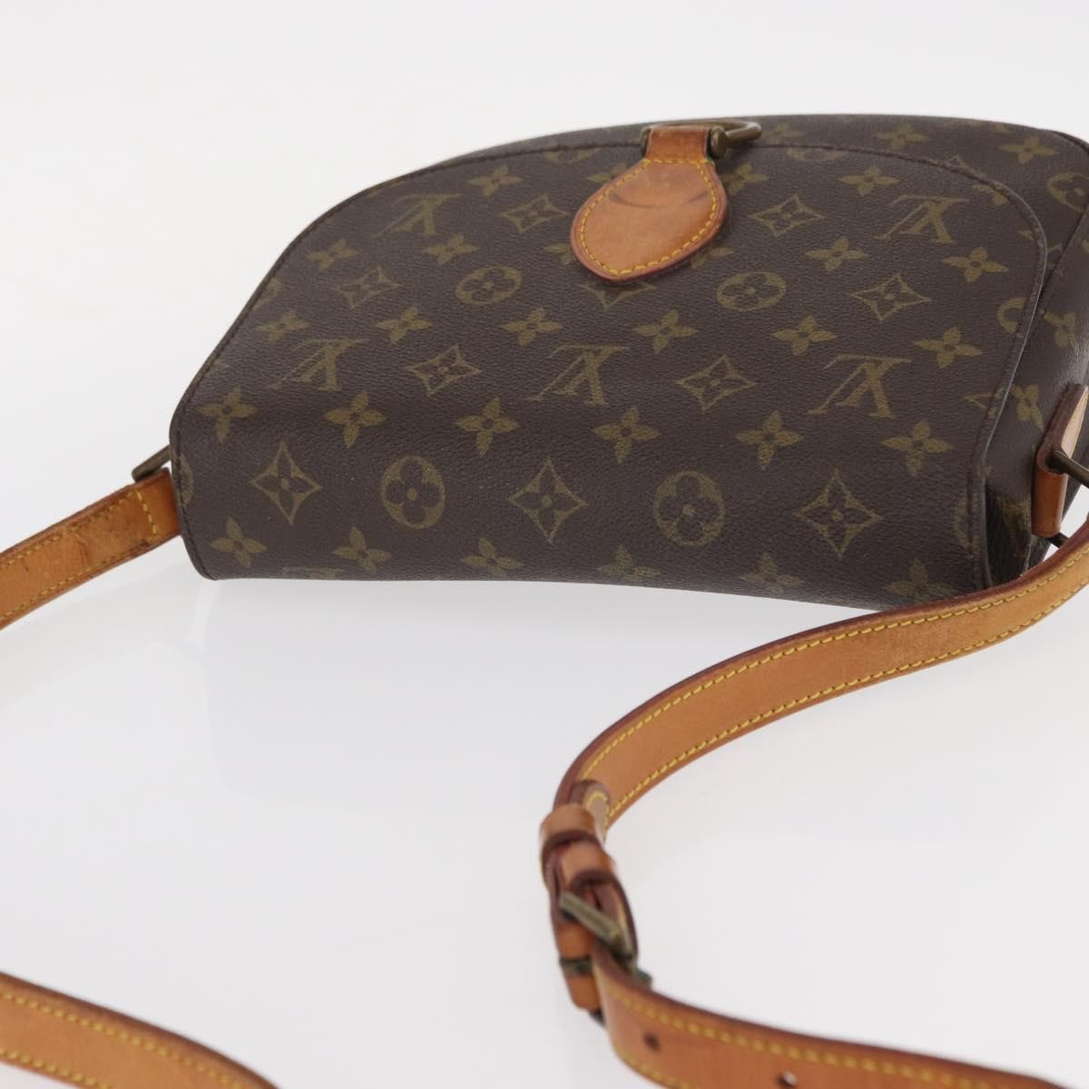 Louis Vuitton Saint Cloud Handbag Monogram Canvas Brown Canvas Shoulder Bag