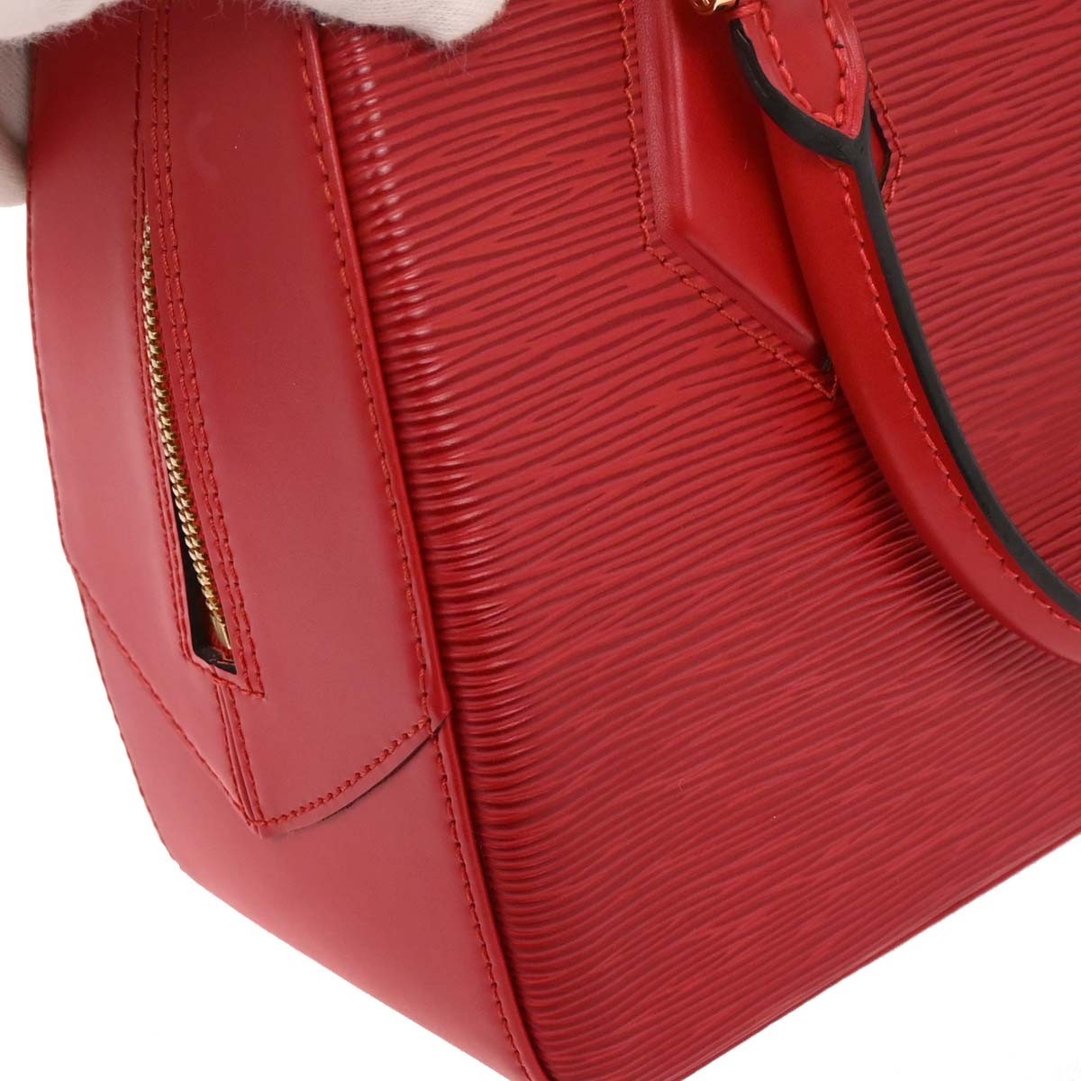 Louis Vuitton Sablons Handbag Epi Leather Red Leather Handbag