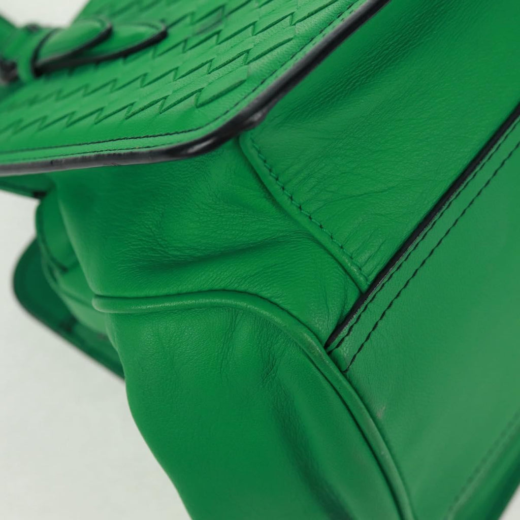 Bottega Veneta Intrecciato Handbag Leather Green Leather Handbag